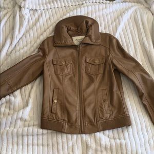 Tan leather jacket